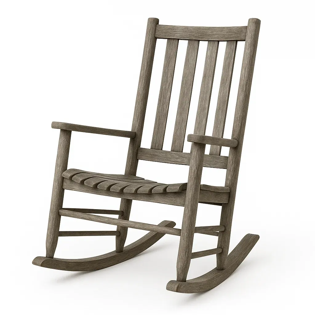 Sedia a dondolo da esterno in HDPE effetto legno marrone 100x65x90 cm