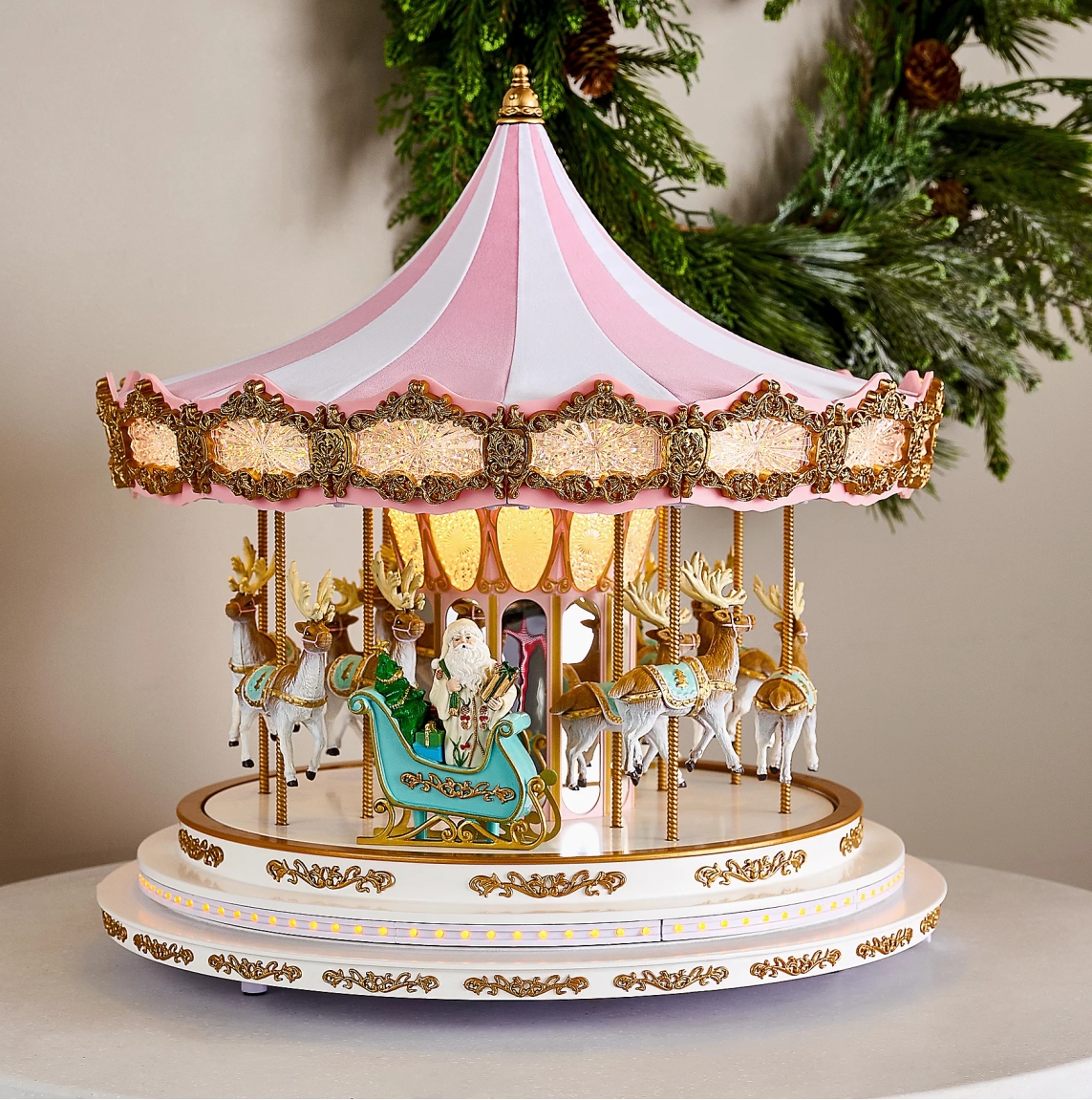 Christmas Clearance in July💝Buy 2 Get 2 Free💥Mr. Christmas 16" Grand Heirloom Musical Carousel