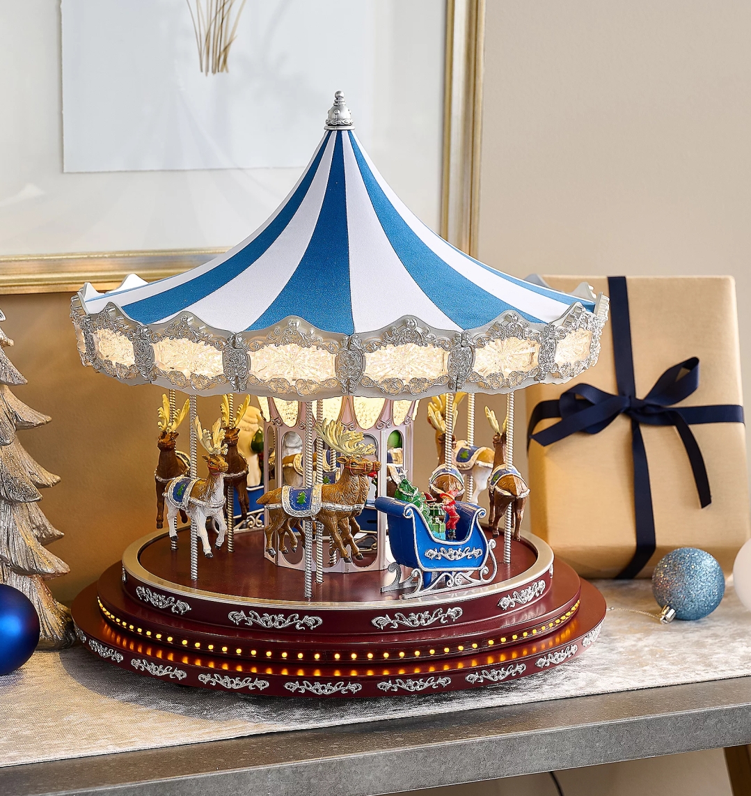 Christmas Clearance in July💝Buy 2 Get 2 Free💥Mr. Christmas 16" Grand Heirloom Musical Carousel