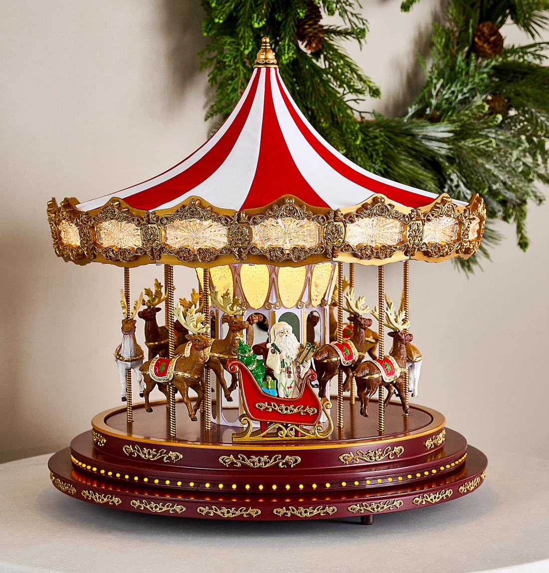 Christmas Clearance in July💝Buy 2 Get 2 Free💥Mr. Christmas 16" Grand Heirloom Musical Carousel