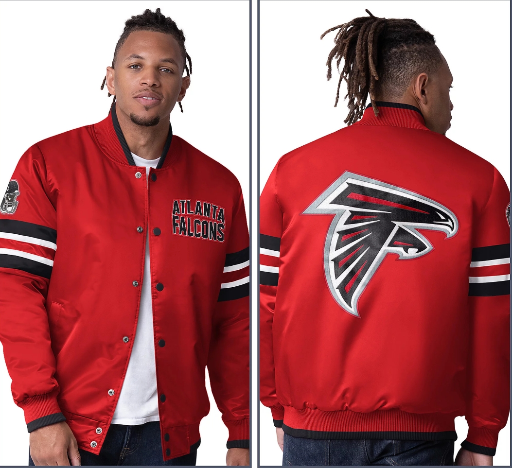 💝💝Last day of clearance!!💝Buy 2 Get 4 Free✨Starter Satin Twill Snap Front Jacket