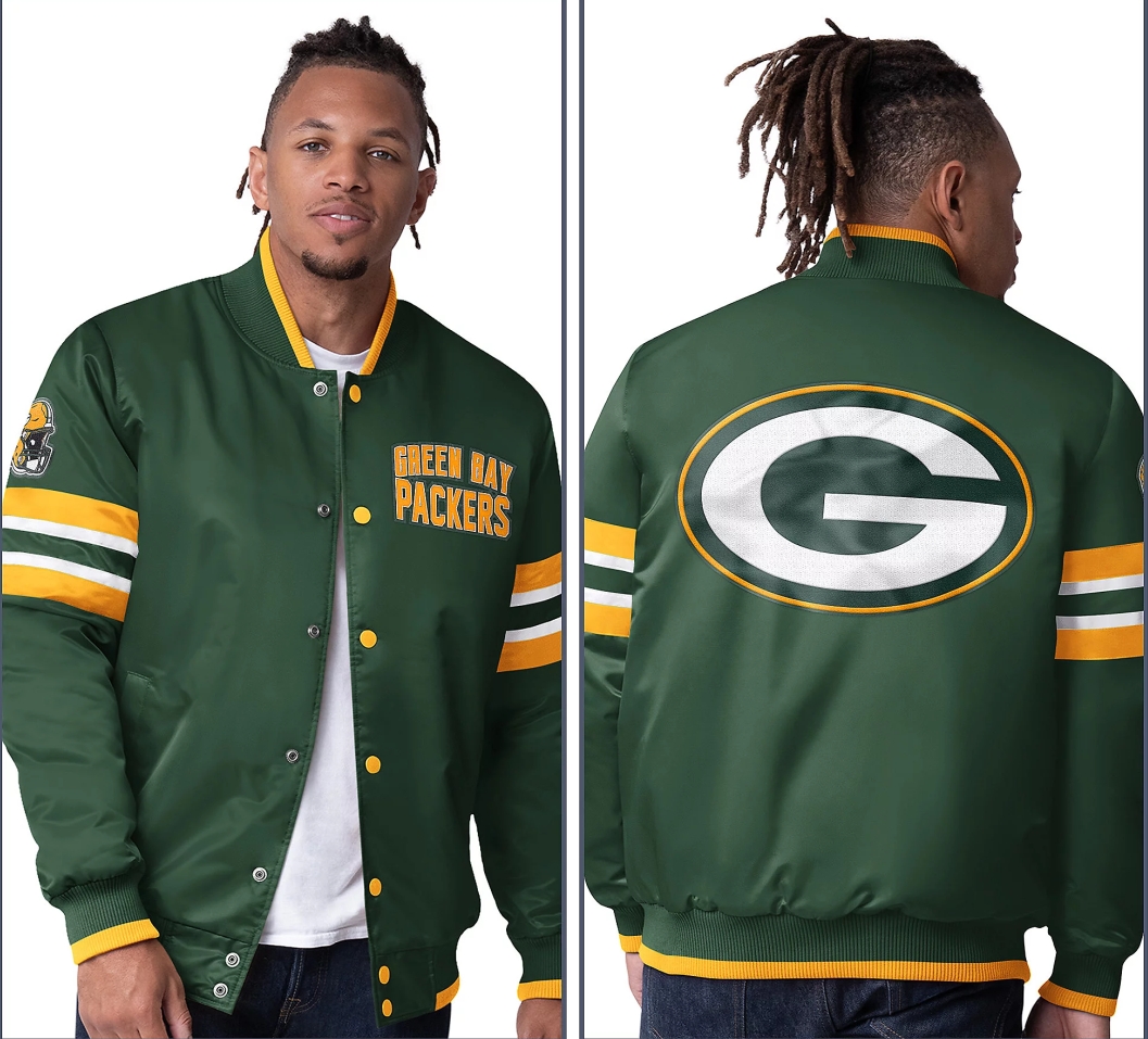 💝💝Last day of clearance!!💝Buy 2 Get 4 Free✨Starter Satin Twill Snap Front Jacket