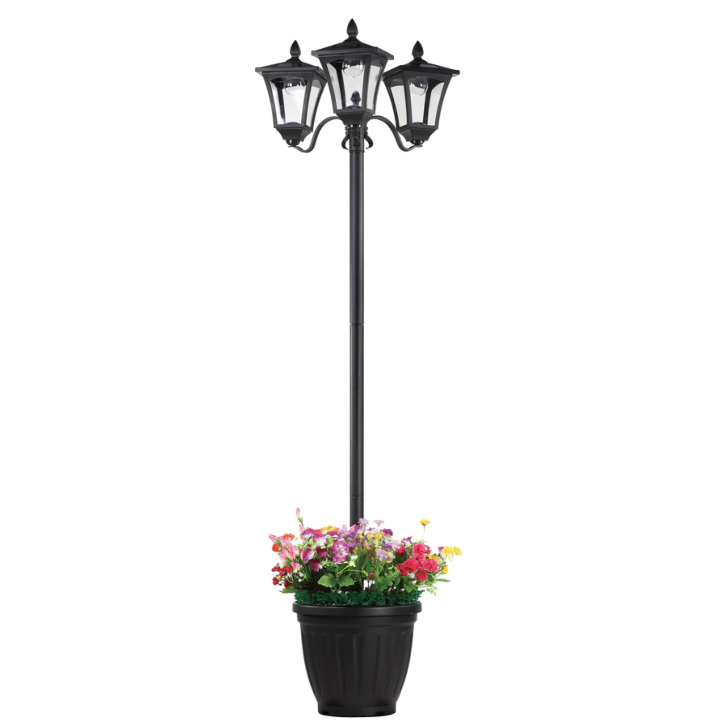 Soon to be sold out!!💝Last Day For Clearance,Buy 2 get 2 free ✨  75.5"Tall Solar Lamp Post with Planter & Stake