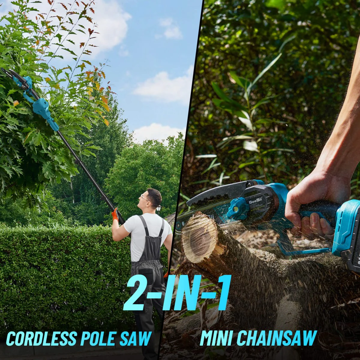 🔋2-in-1 Cordless Pole Saw and Mini Electric Saw✂️🪵 Buy 2 Get 4 Free