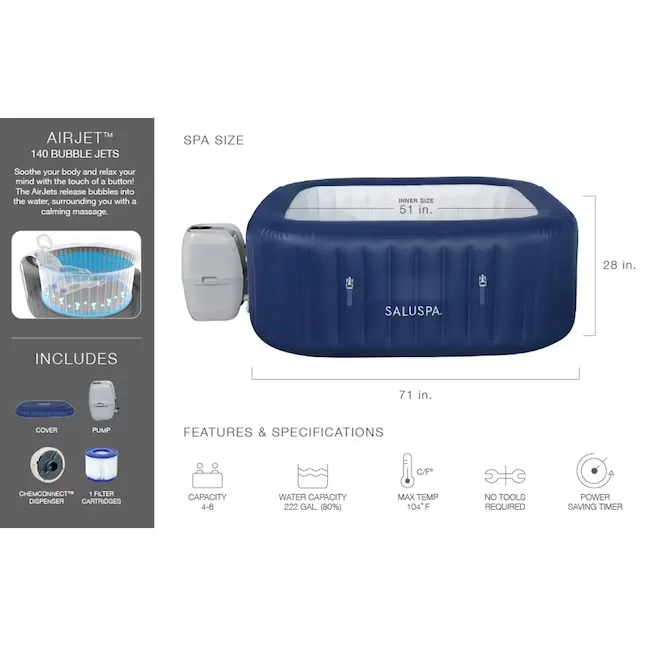 💝Soon to be sold out!!💝Buy 1 get 1 free🔥Coleman Inflatable Spa Hot 🛀Tub 4-6 Person