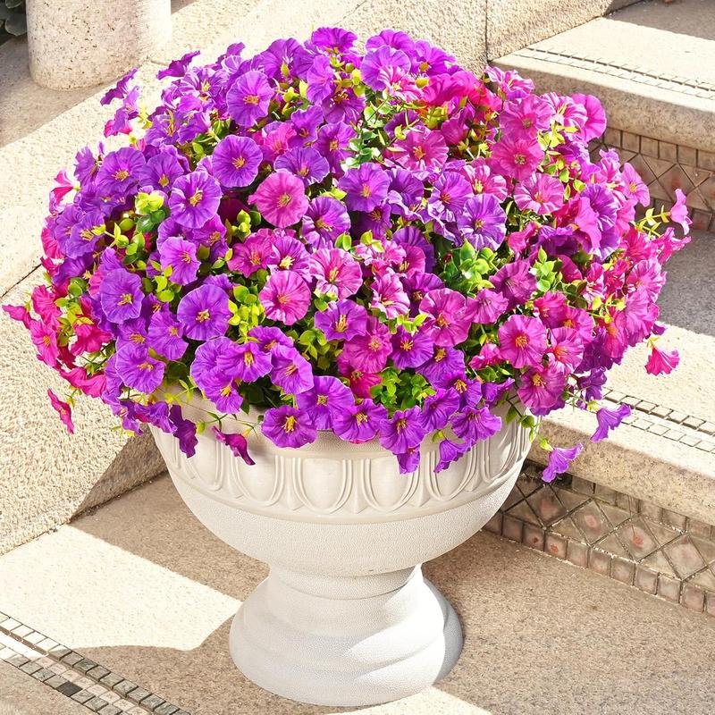Artificial Flower (12/24pcs/set), UV Resistant Colorful Fake Flower, Decorative Bouquet for Home Garden Party Wedding Decor