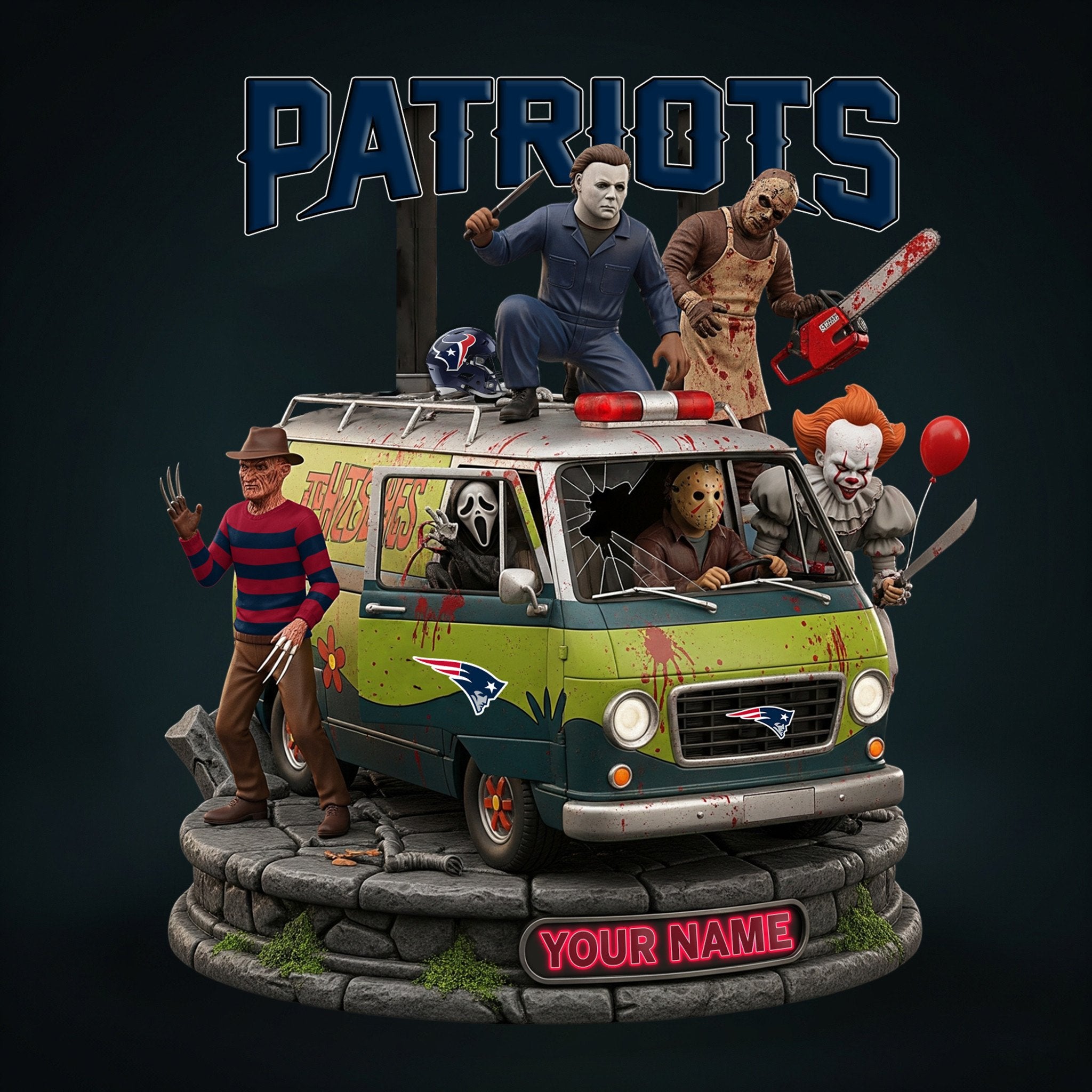 NFL Horror Personalized Acrylic Block Plaque Halloween Gift For Fan - Limited Edition