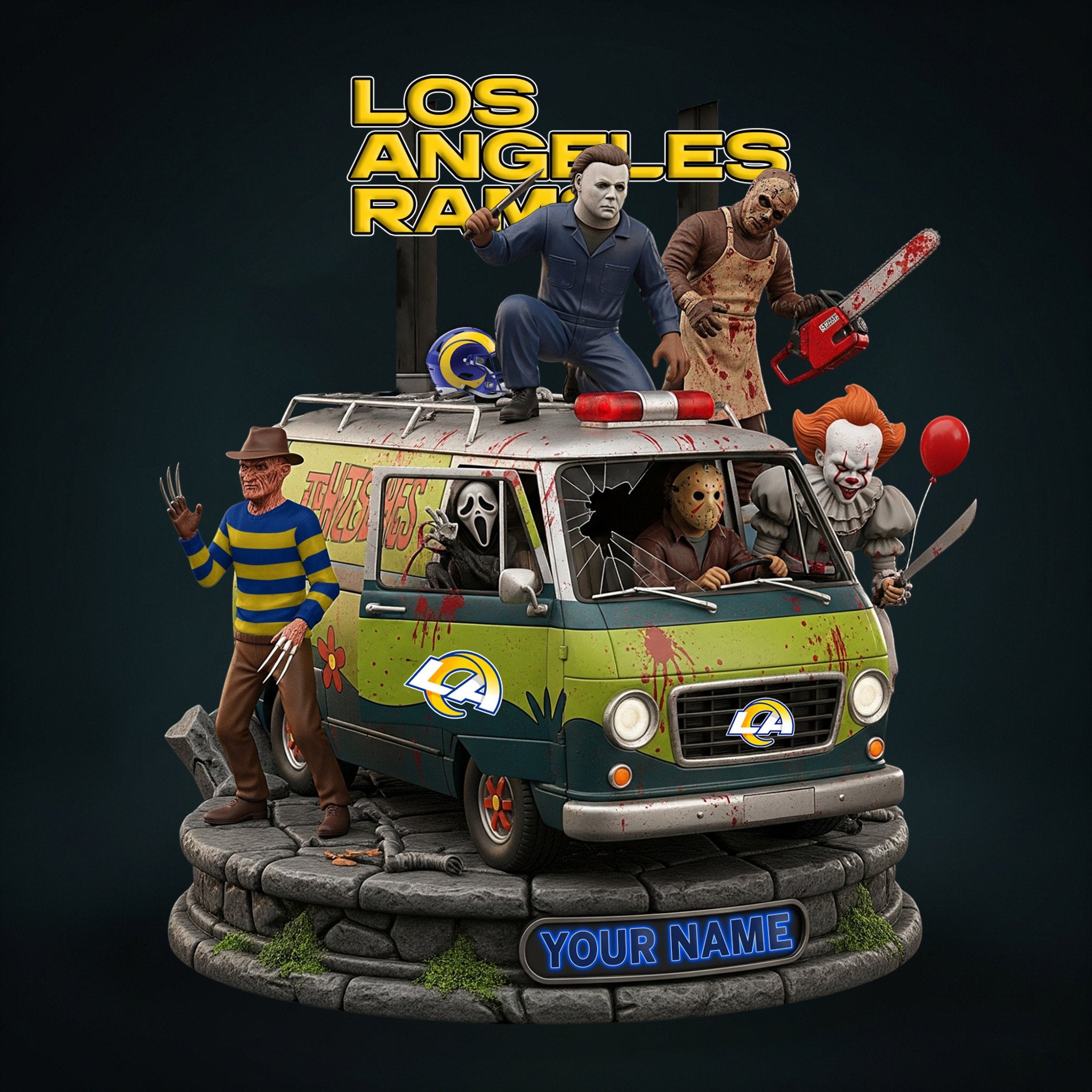 NFL Horror Personalized Acrylic Block Plaque Halloween Gift For Fan - Limited Edition