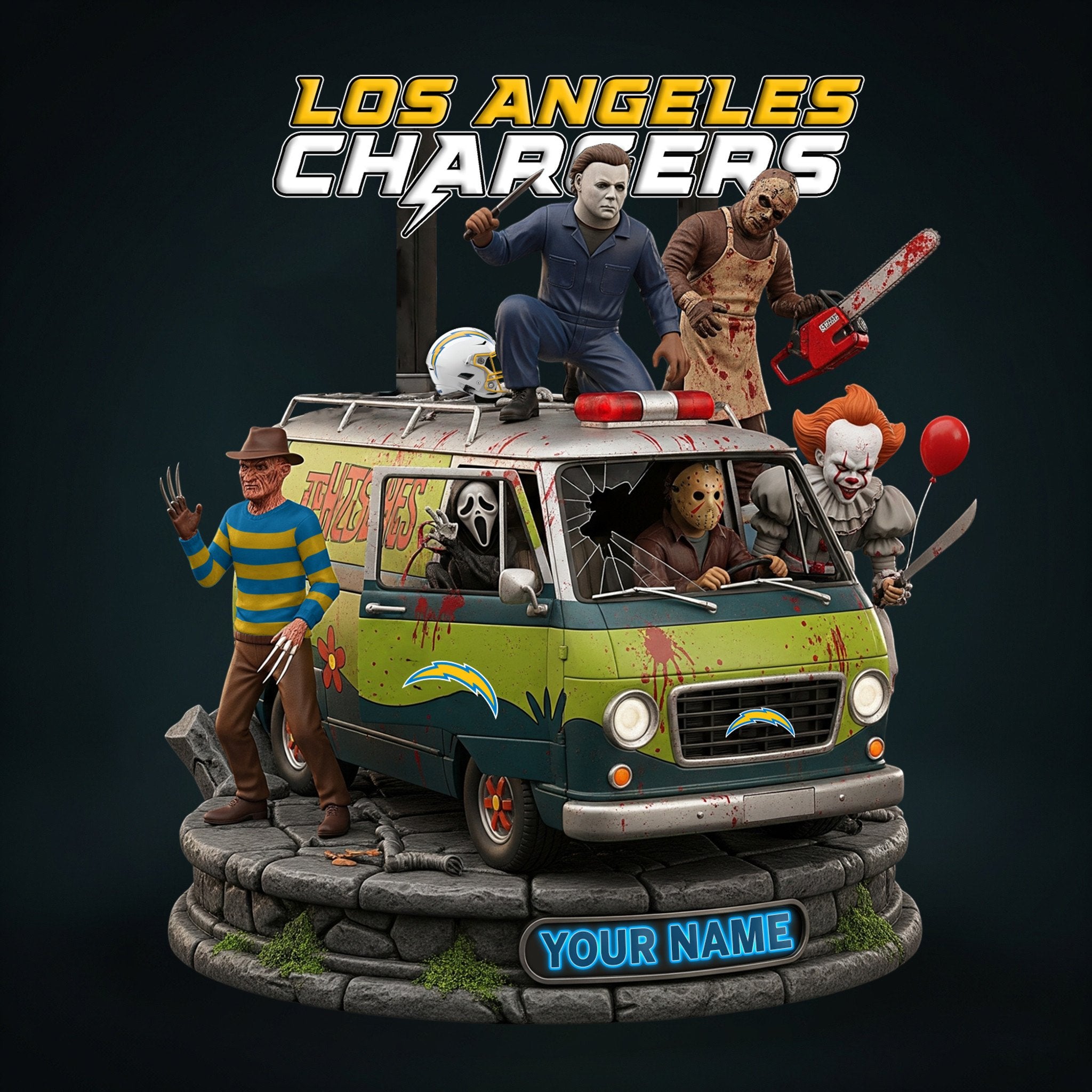 NFL Horror Personalized Acrylic Block Plaque Halloween Gift For Fan - Limited Edition