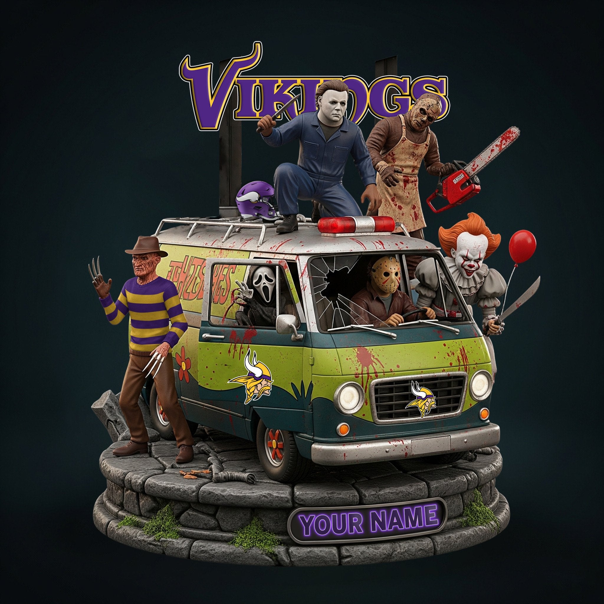 NFL Horror Personalized Acrylic Block Plaque Halloween Gift For Fan - Limited Edition