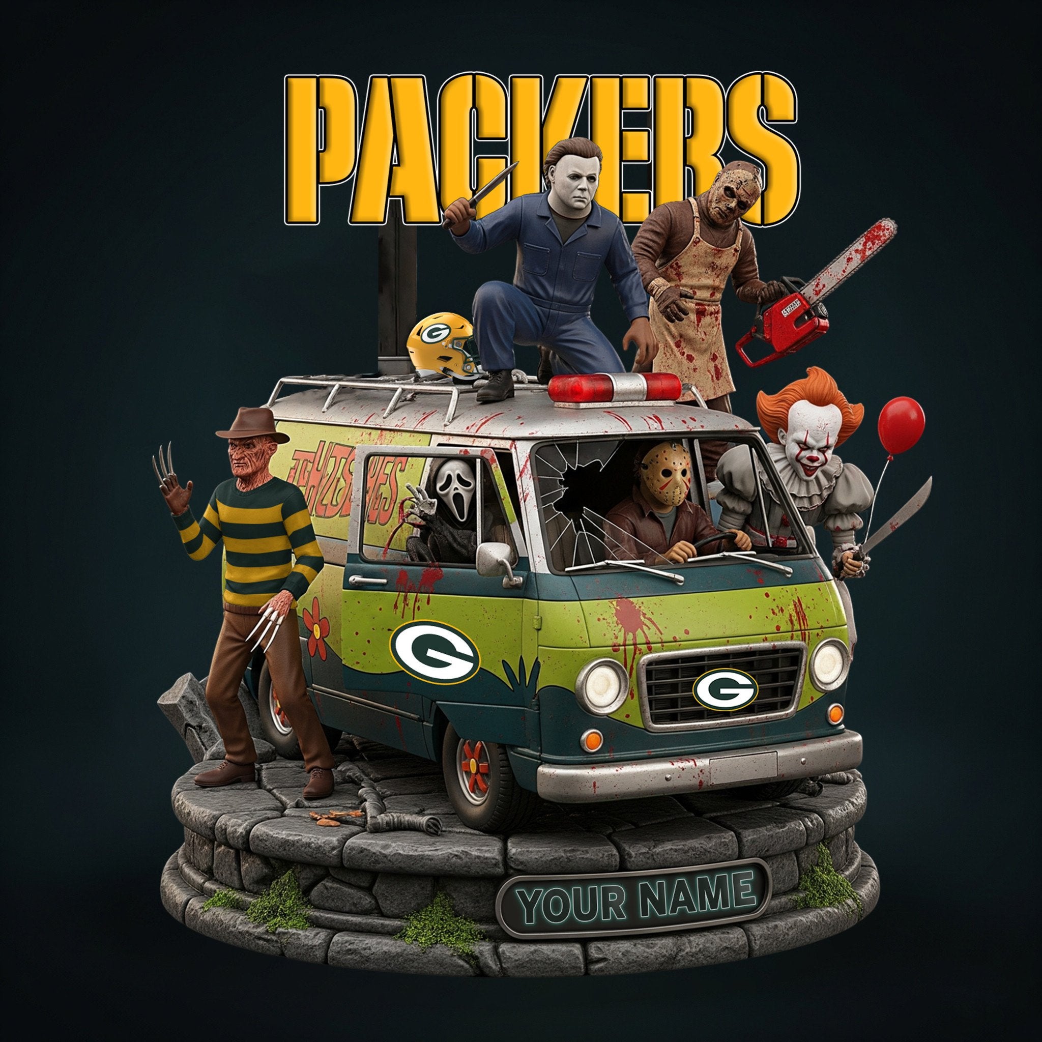 NFL Horror Personalized Acrylic Block Plaque Halloween Gift For Fan - Limited Edition