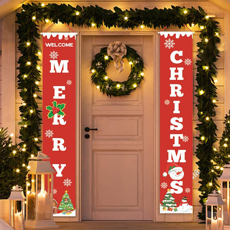 Merry Christmas Banner Christmas Porch
