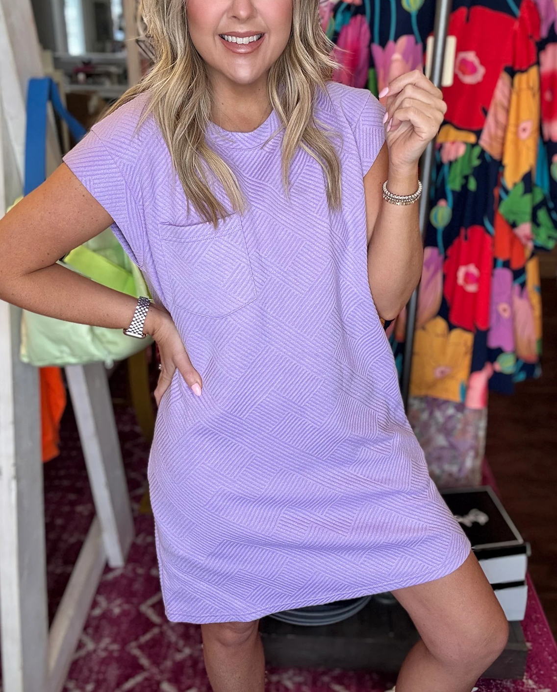 Women's Solid Textured Dress(Buy 2 Free Shipping)