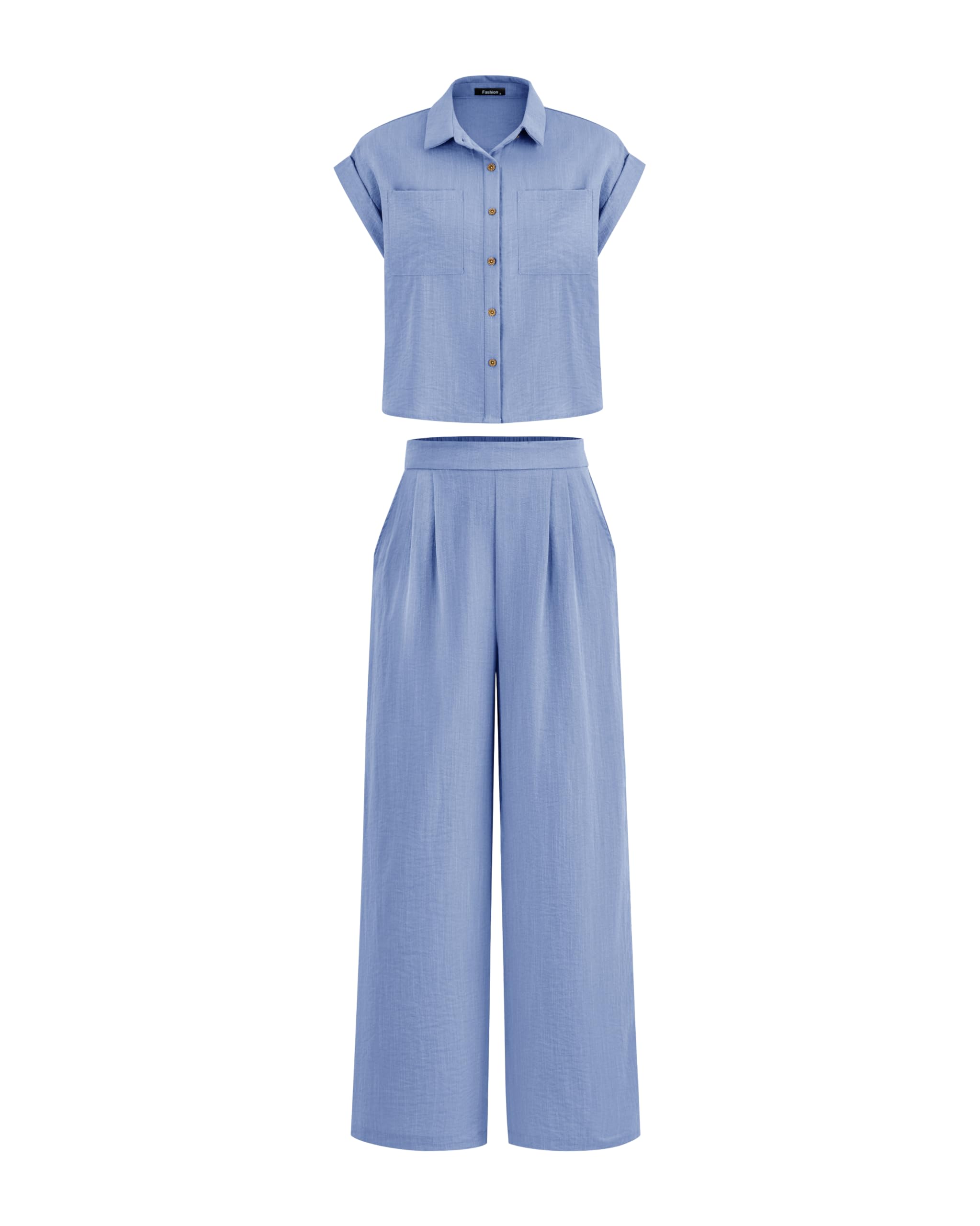 Women's Button Down Shirt Pants Two Piece Set✨Buy 2 Free Shipping