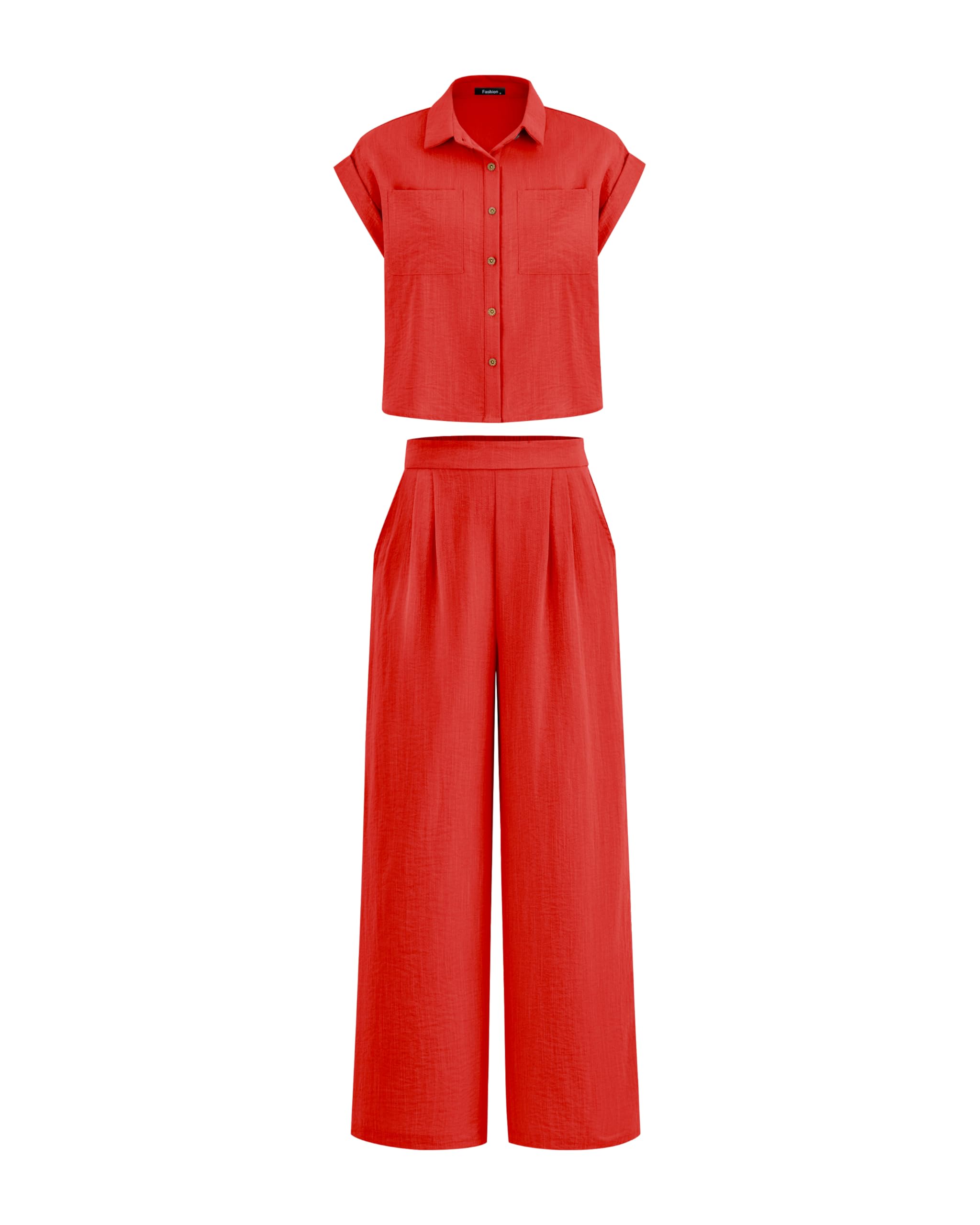 Women's Button Down Shirt Pants Two Piece Set✨Buy 2 Free Shipping