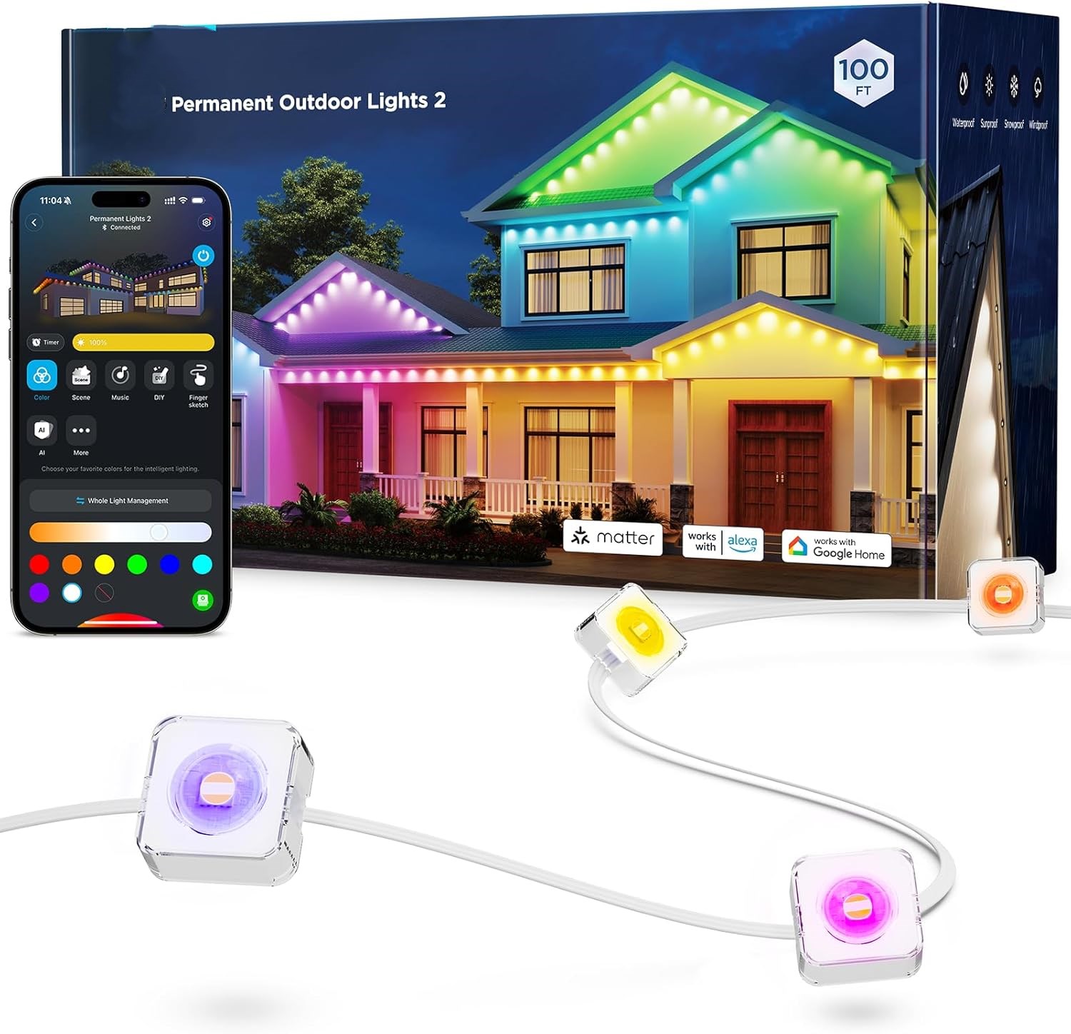 🎅Christmas 70% OFF-Smart Rainbow LED Permanent Outdoor Light