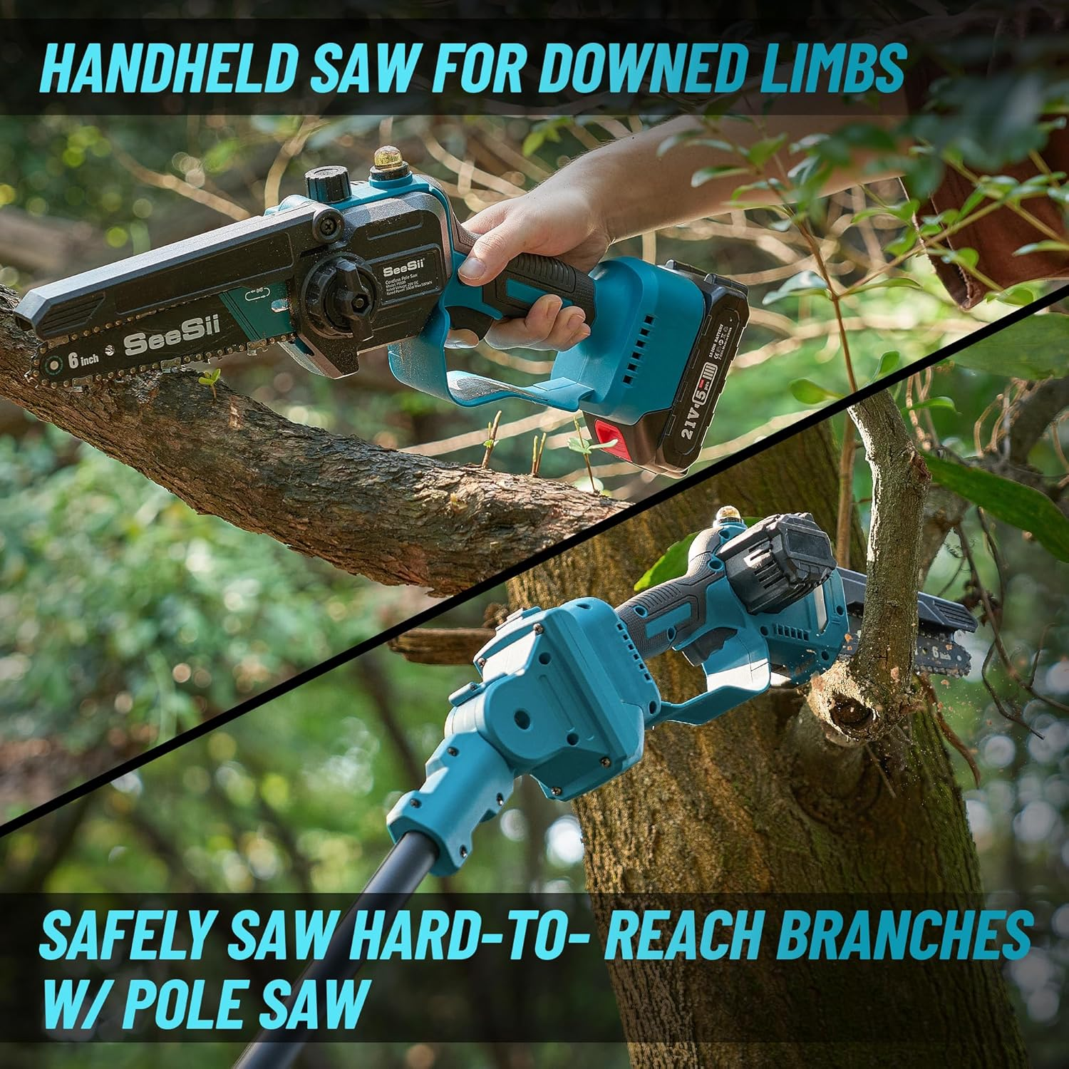 🔋2-in-1 Cordless Pole Saw and Mini Electric Saw✂️🪵 Buy 2 Get 4 Free