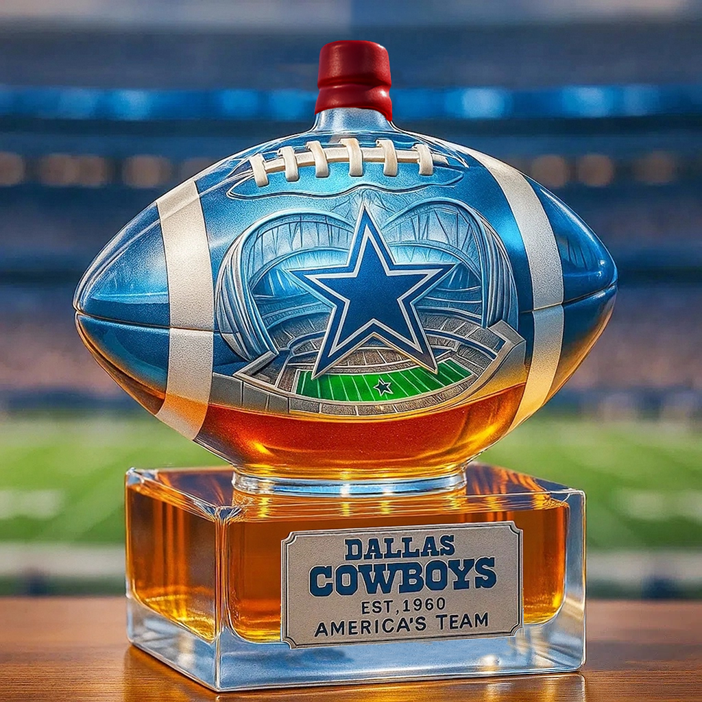 🏈 America’s Team, Poured in Glory — Dallas Cowboys Whiskey Bottle