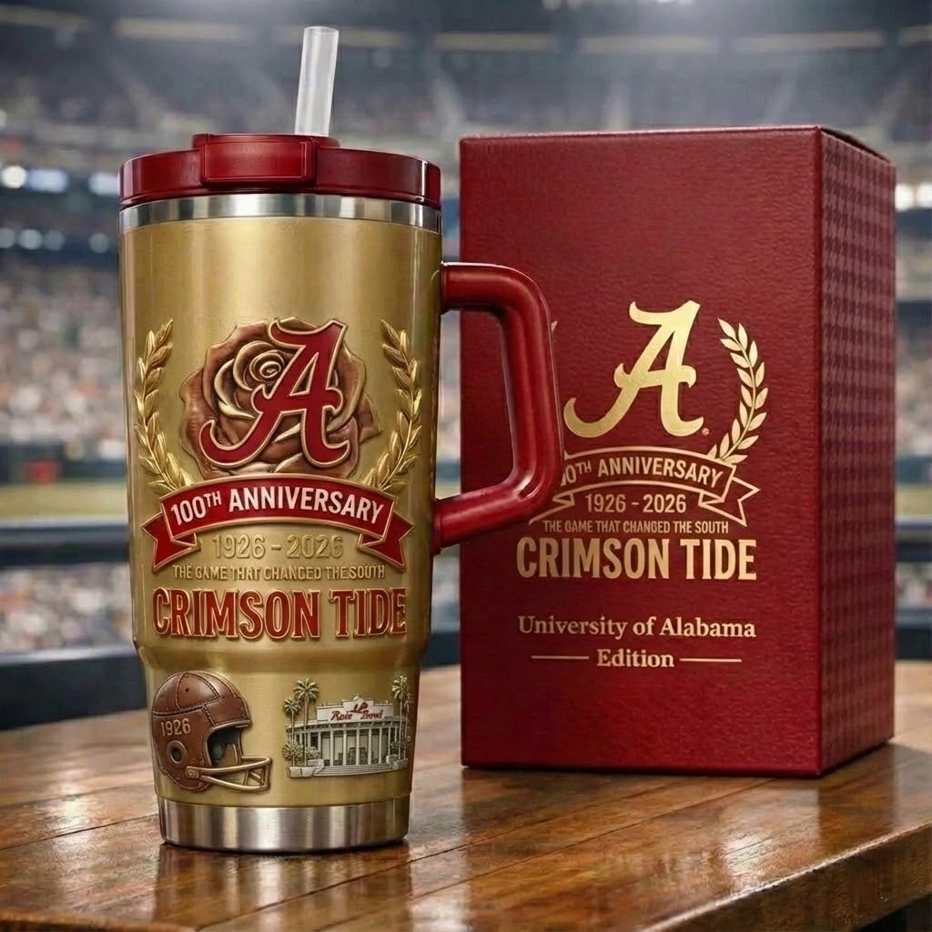 Limited Edition: Alabama Crimson Tide 100th Anniversary Gold Yeti Tumbler (1926-2026)