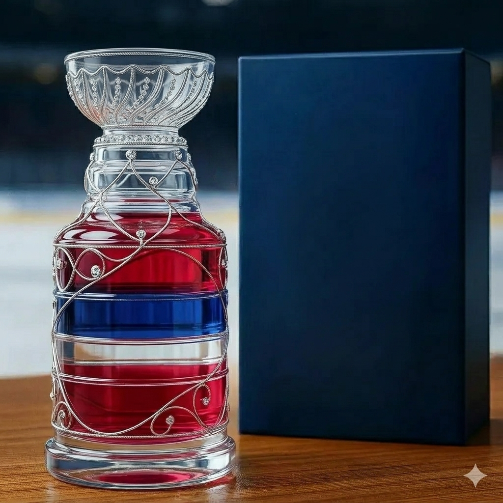 Vintage Ice Hockey Theme Whiskey Glass – Centennial Edition