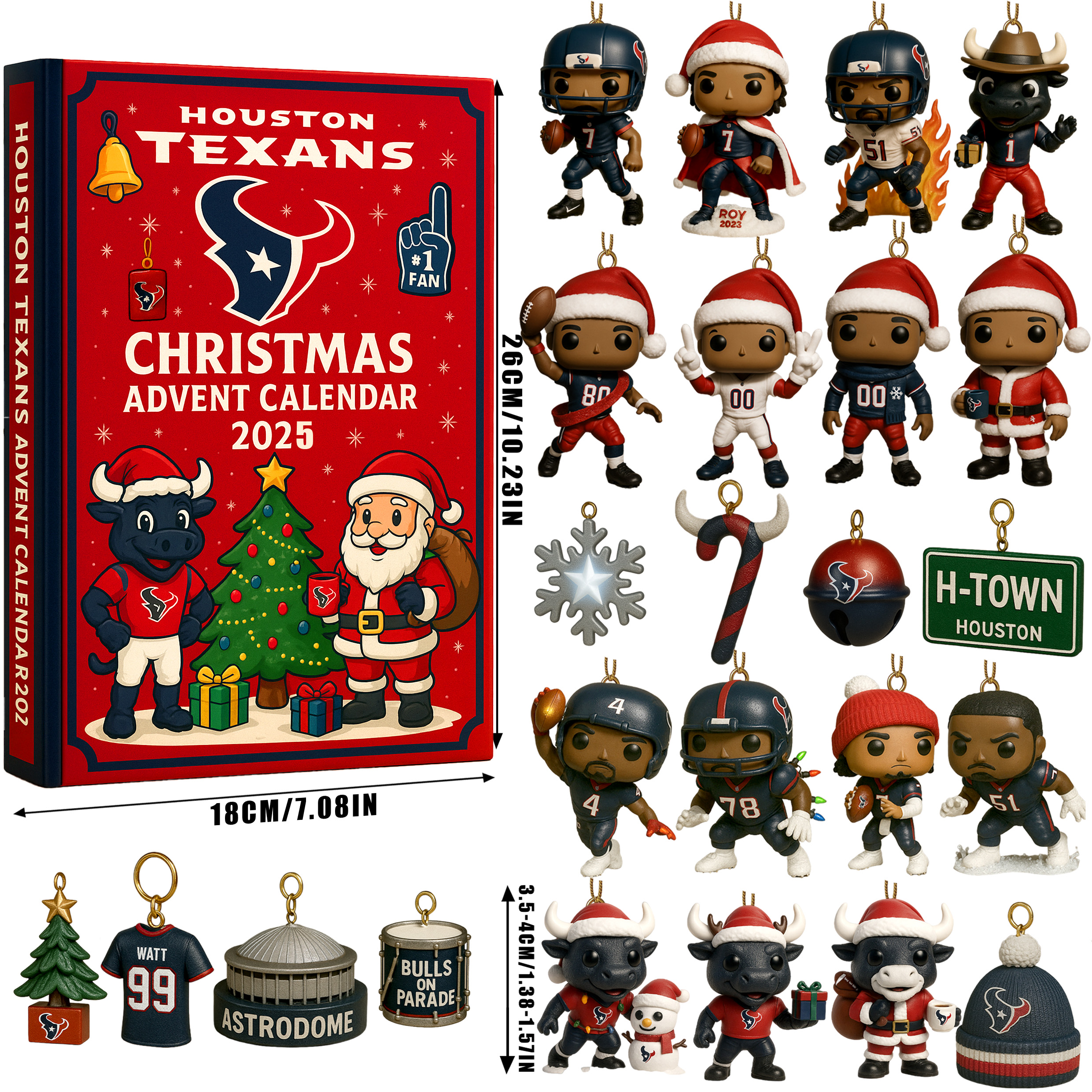 💥Last Day $21.99! 🔥Houston Texans Christmas Advent Calendar 2025