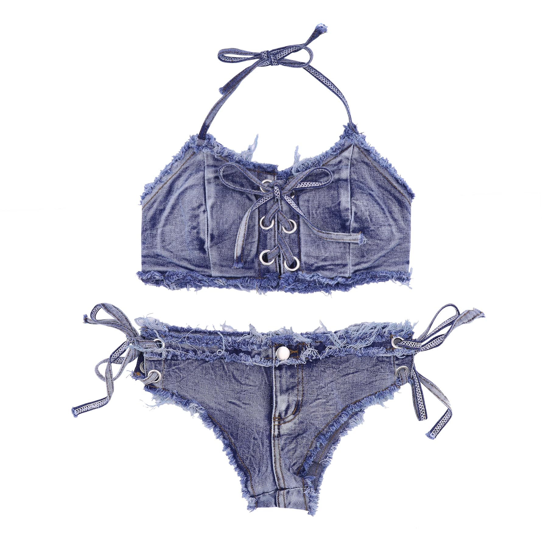 Women Sexy Denim Bikini Set
