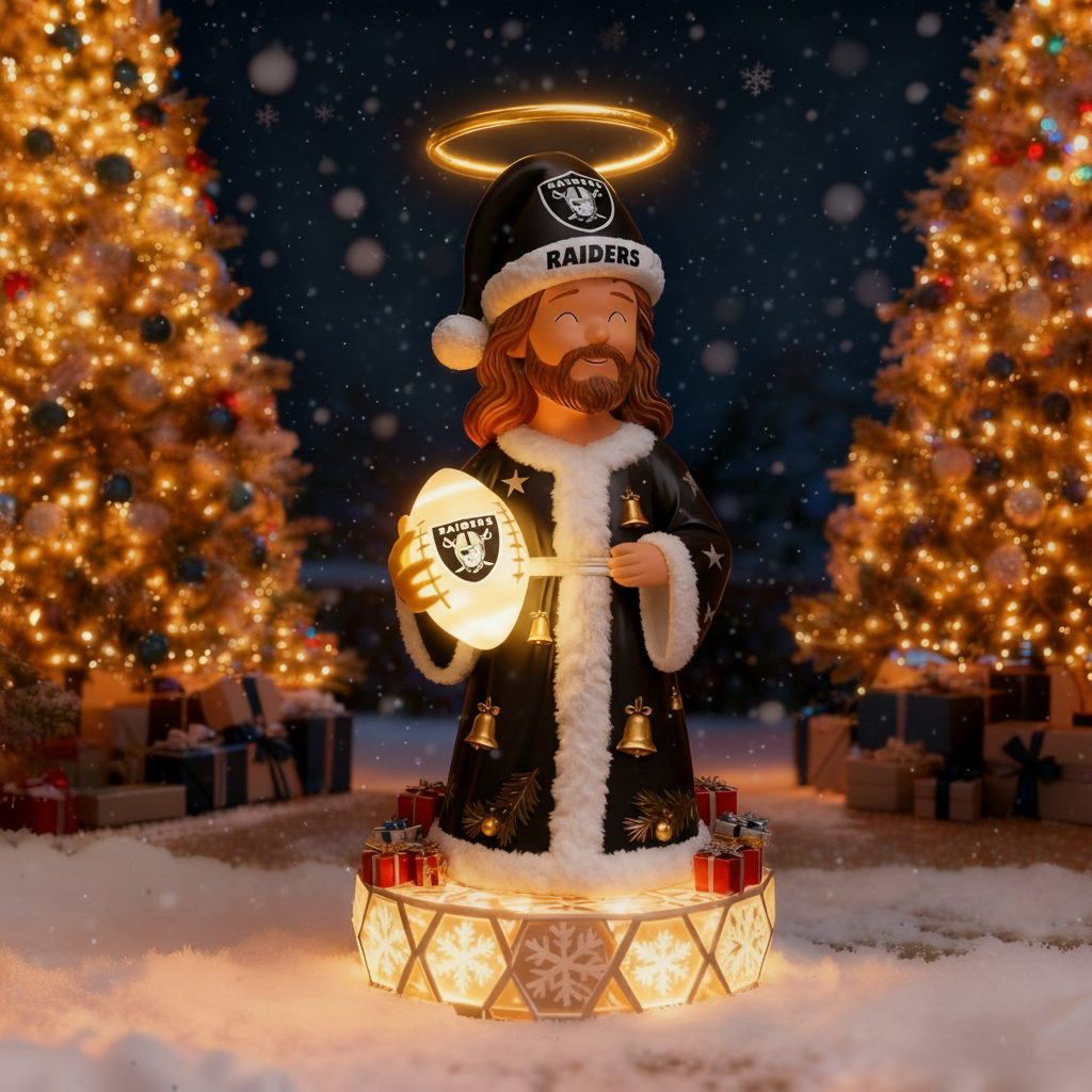 The Glimmering Grace: Jesus Christ Holiday Sports Fan Statue