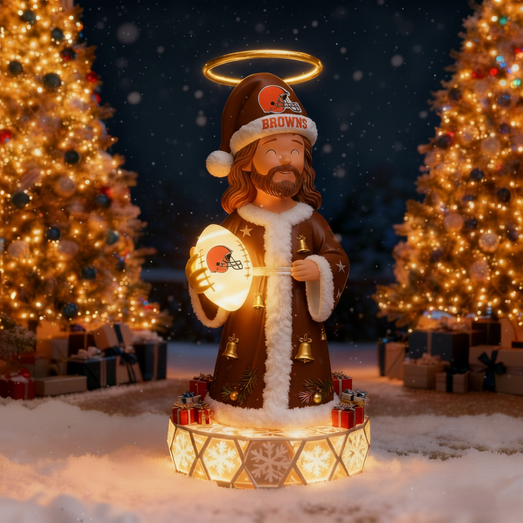 The Glimmering Grace: Jesus Christ Holiday Sports Fan Statue