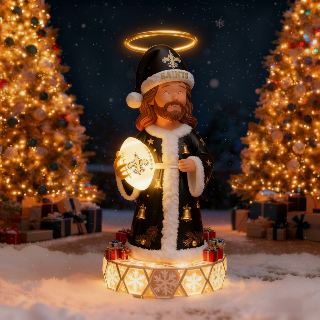 The Glimmering Grace: Jesus Christ Holiday Sports Fan Statue