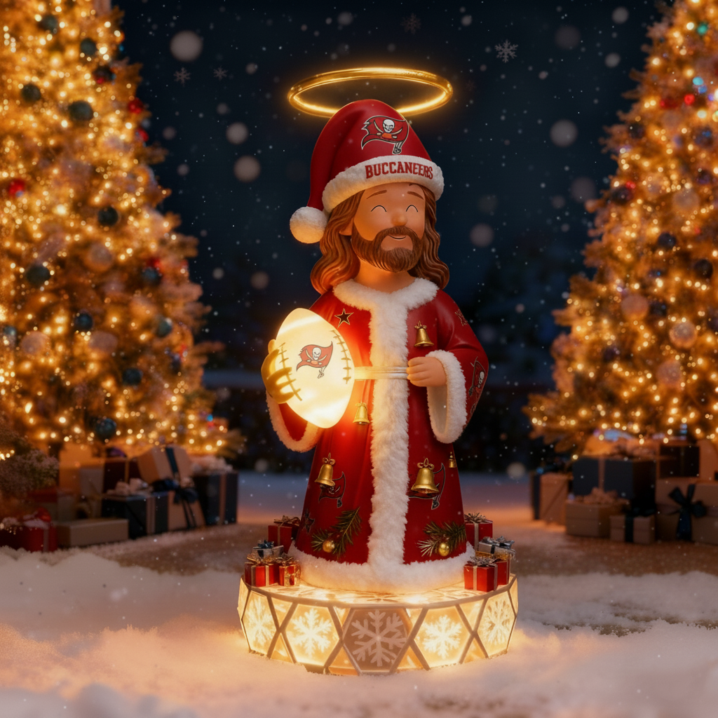 The Glimmering Grace: Jesus Christ Holiday Sports Fan Statue