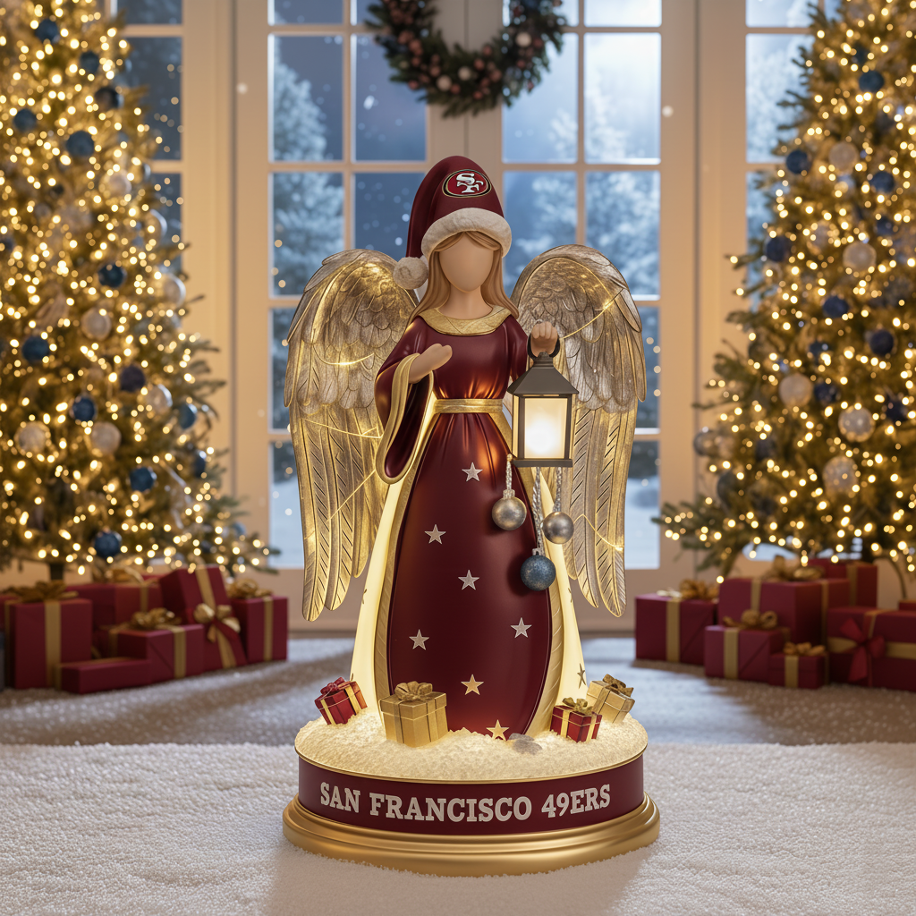 Holiday Guardian Angel Statue - Festive Home Decor