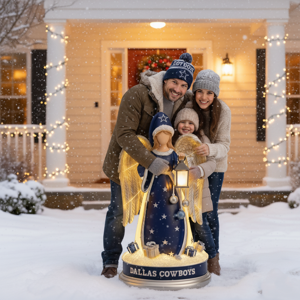 Holiday Guardian Angel Statue - Festive Home Decor