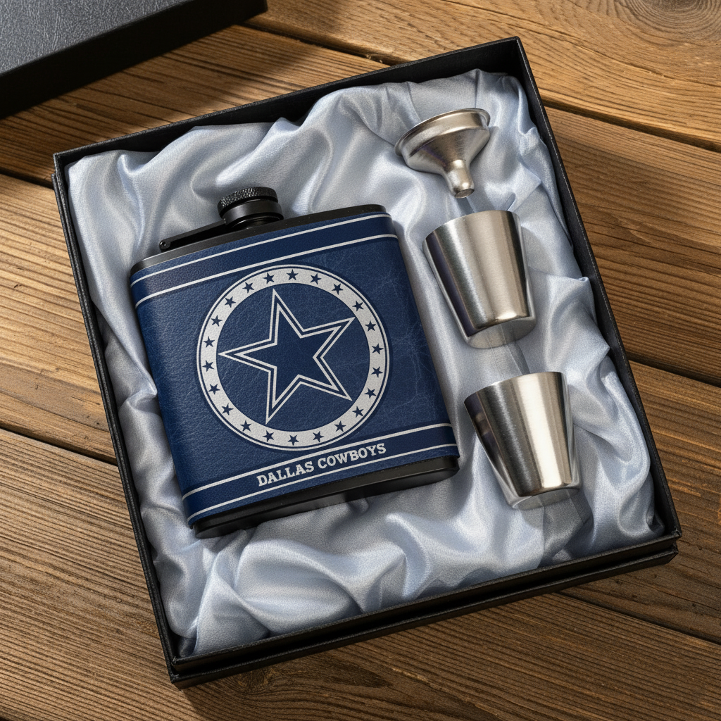 🔥Buy 2 Get 2 Free 🔥🏈NFL Team  Leather Flask