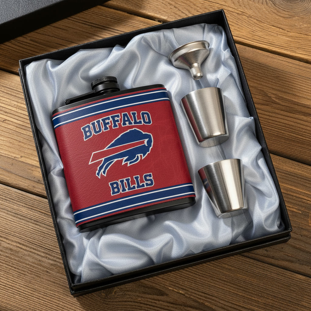 🔥Buy 2 Get 2 Free 🔥🏈NFL Team  Leather Flask