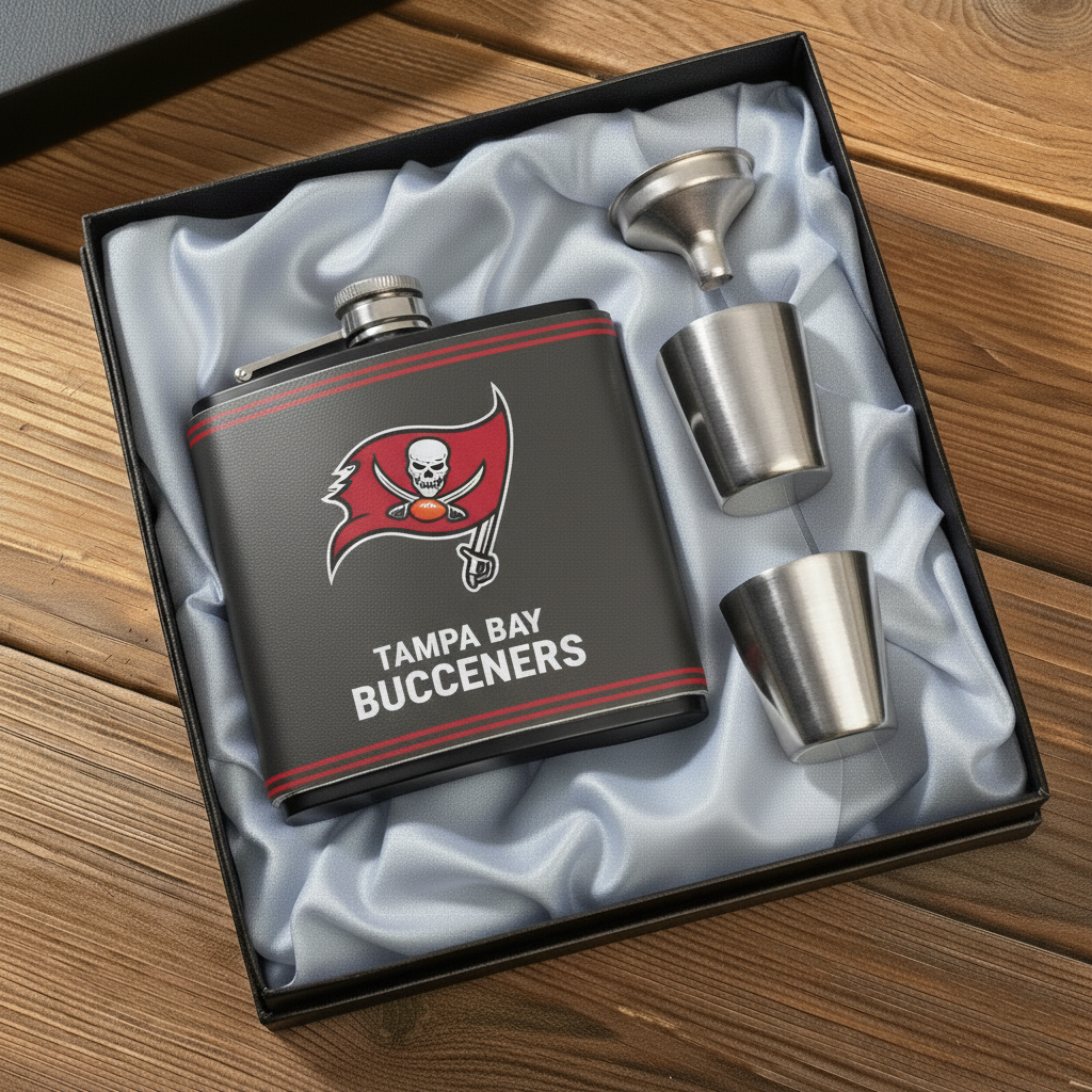🔥Buy 2 Get 2 Free 🔥🏈NFL Team  Leather Flask