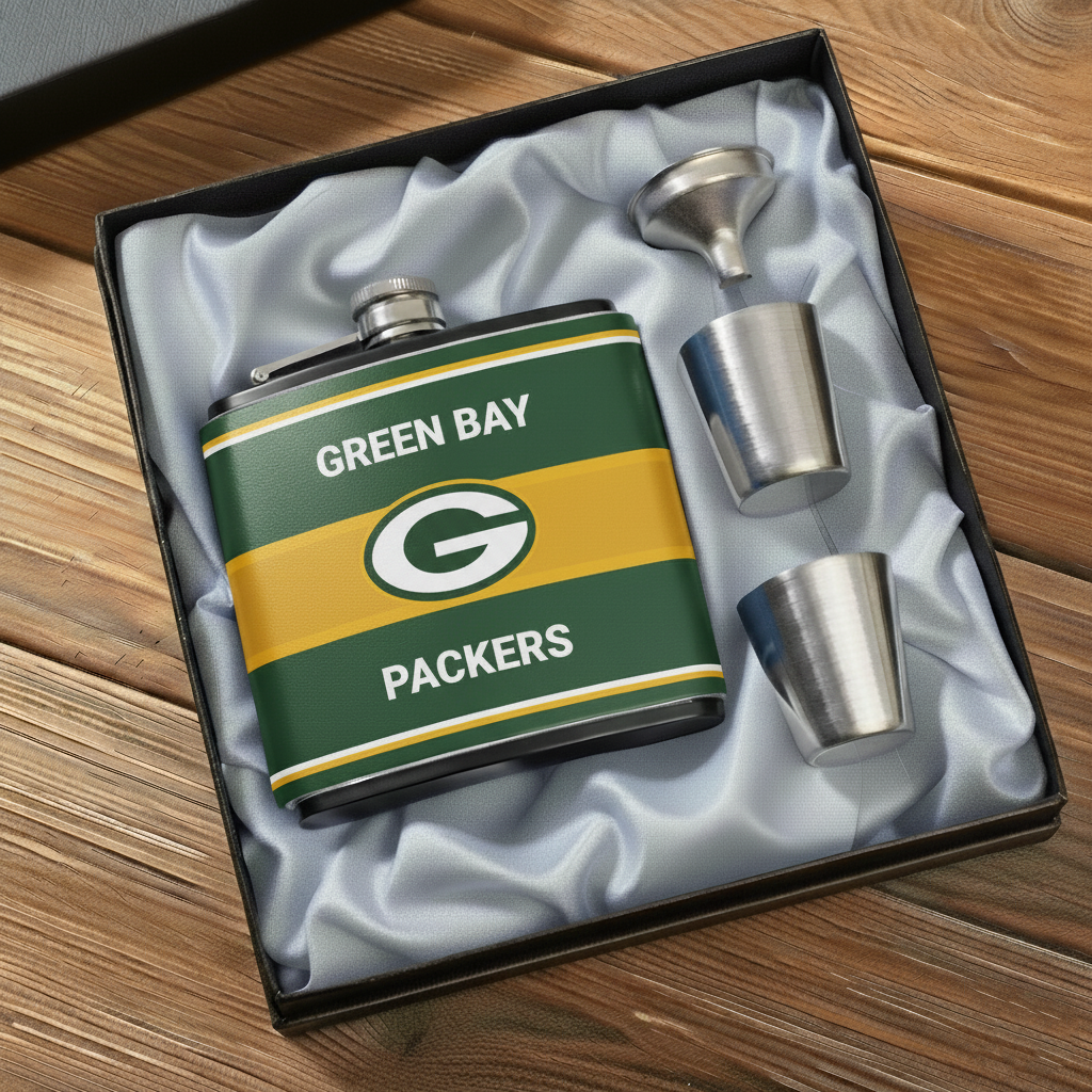 🔥Buy 2 Get 2 Free 🔥🏈NFL Team  Leather Flask