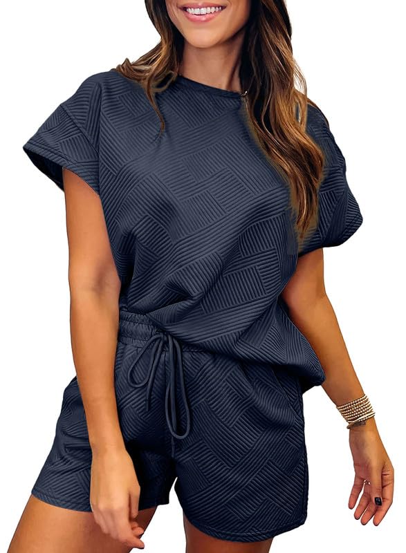 2024 Women's Lounge wear Set Short Sleeve Tops and Shorts 2 Piece Outfits Pajama Set (BUY 2 FREE SHIPPING)-hivebabe.com