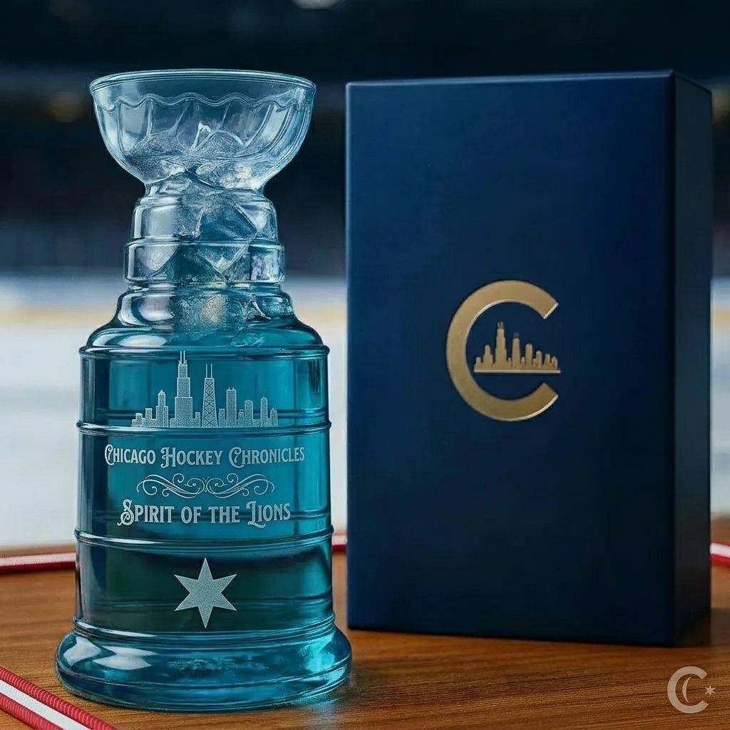 Vintage Ice Hockey Theme Whiskey Glass – Centennial Edition