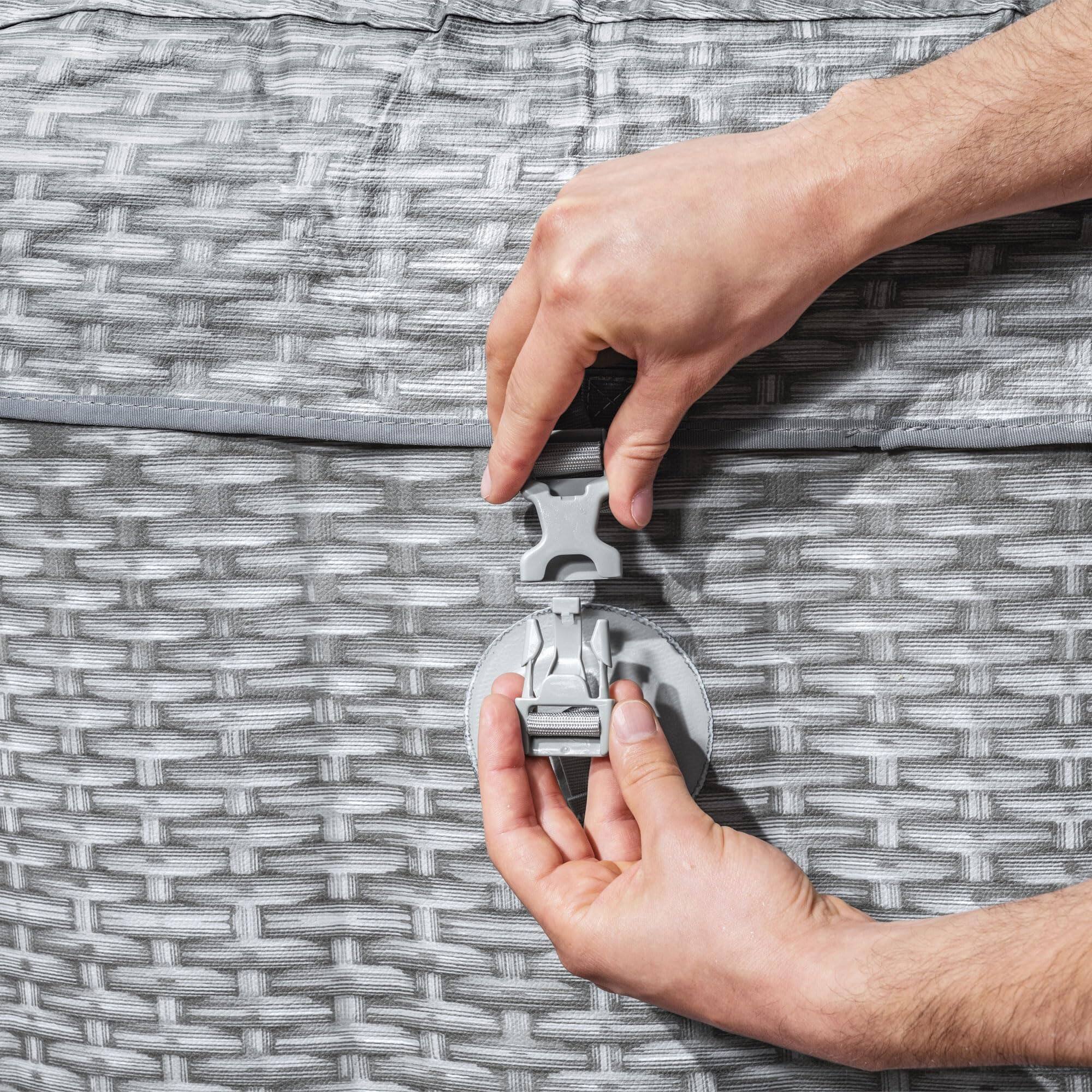 🥽buy one get one free🥽7 Person Inflatable Hot Tub Round Portable Outdoor Spa with 180 Soothing AirJets and Insulated Cover