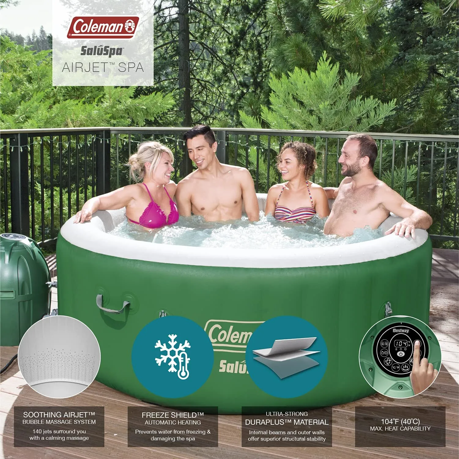 💝Soon to be sold out!!💝Buy 1 get 1 free🔥Coleman Inflatable Spa Hot 🛀Tub 4-6 Person