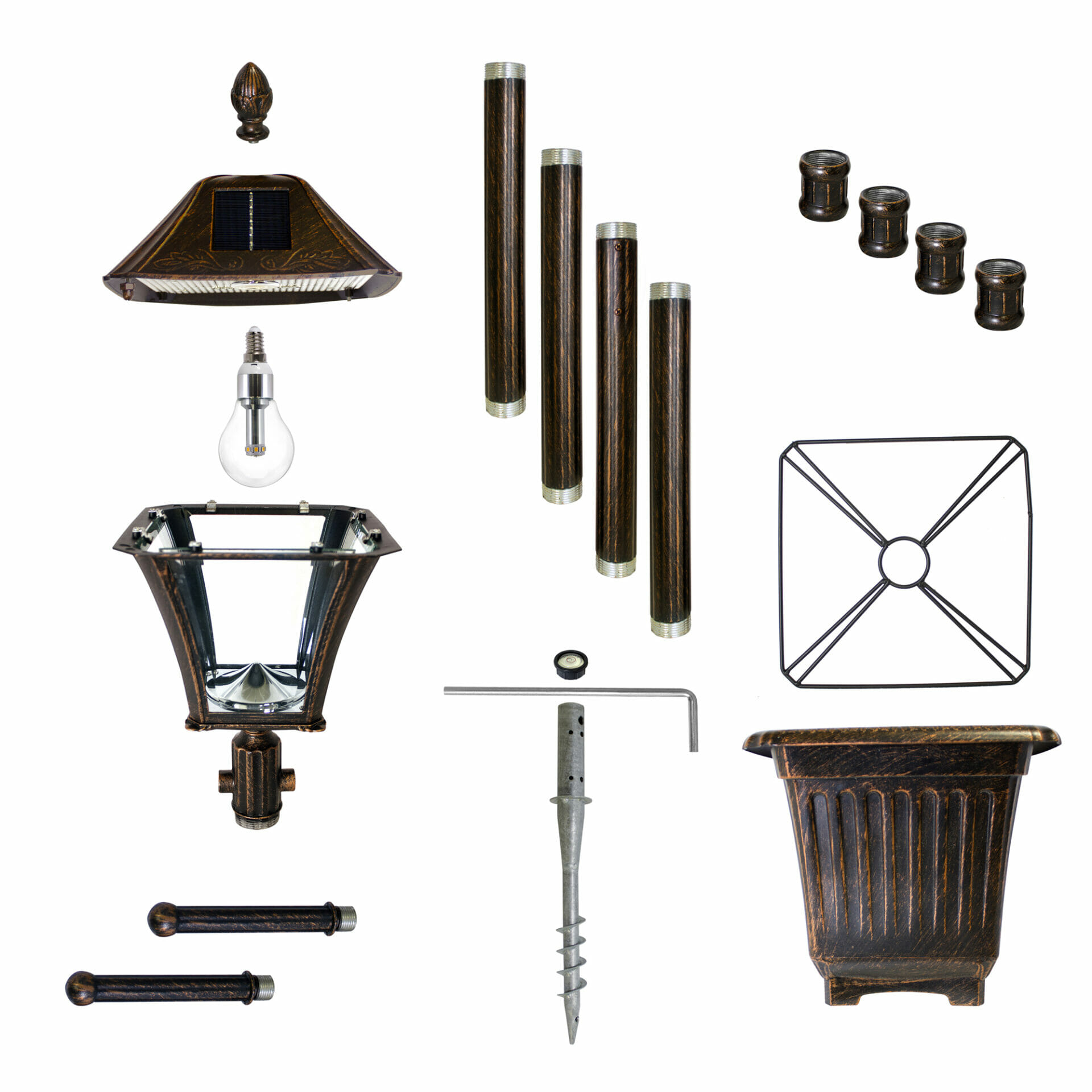 Soon to be sold out!!💝Last Day For Clearance,Buy 2 get 2 free ✨  75.5"Tall Solar Lamp Post with Planter & Stake