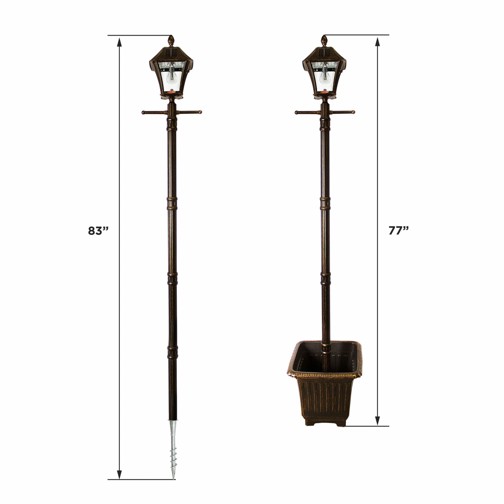 Soon to be sold out!!💝Last Day For Clearance,Buy 2 get 2 free ✨  75.5"Tall Solar Lamp Post with Planter & Stake