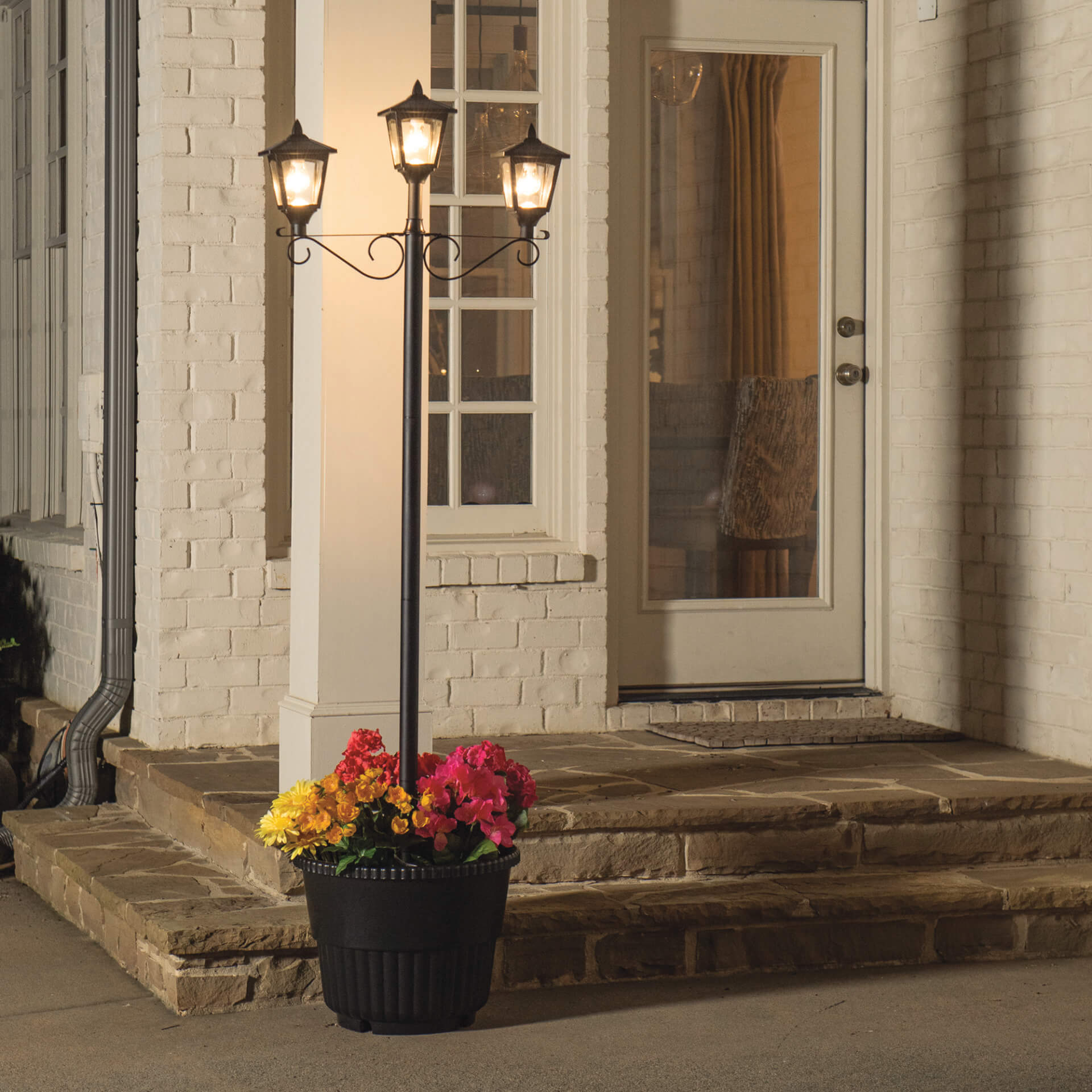 Soon to be sold out!!💝Last Day For Clearance,Buy 2 get 2 free ✨  75.5"Tall Solar Lamp Post with Planter & Stake