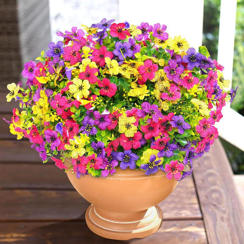 Artificial Flower (12/24pcs/set), UV Resistant Colorful Fake Flower, Decorative Bouquet for Home Garden Party Wedding Decor