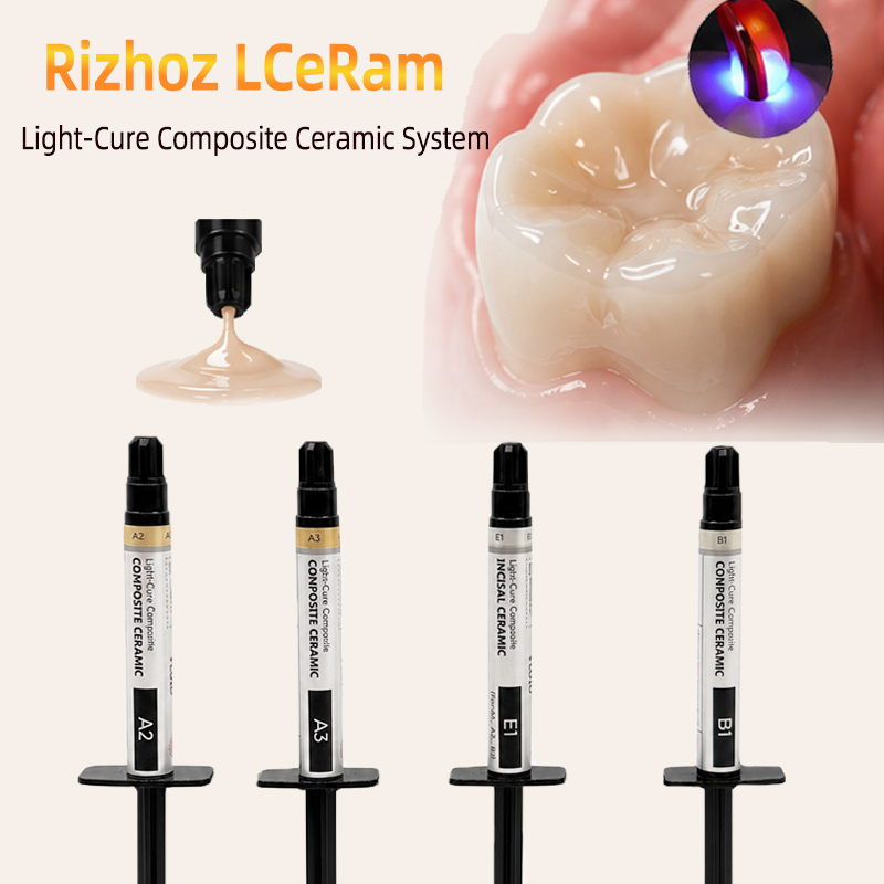 RIZHOZ Opaque Ceramic Light Cure Composite Ceramic Resin A1O A2O Flowable Dental Light Curing Polymerized Porcelain Material