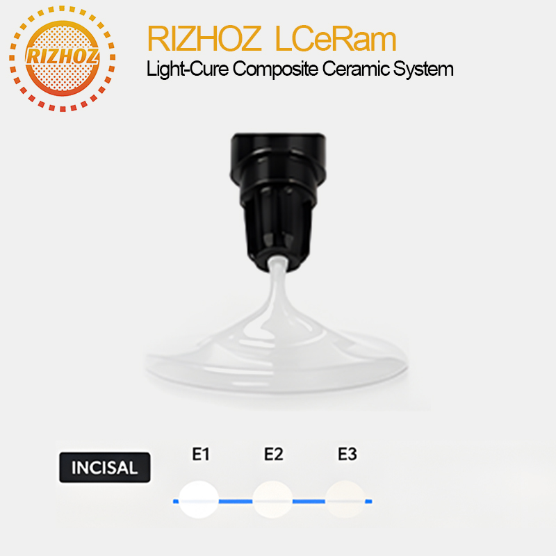 RIZHOZ E1 E2 E3 Light Cure Composite Resin Incisal shade Flowable Dental Light Curing Polymerized porcelain Material Manufacturer