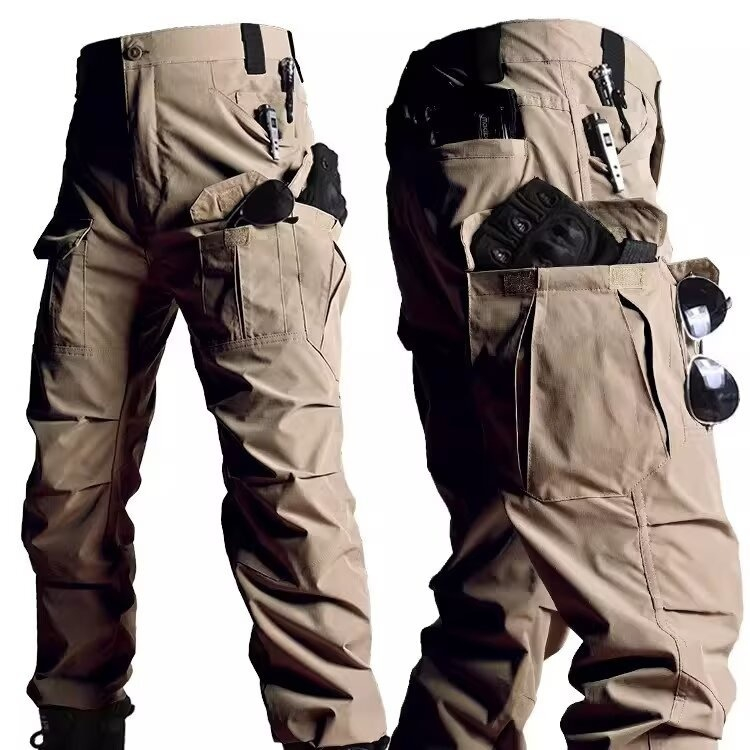 Men's Solid Color Tactical Work Pants-01