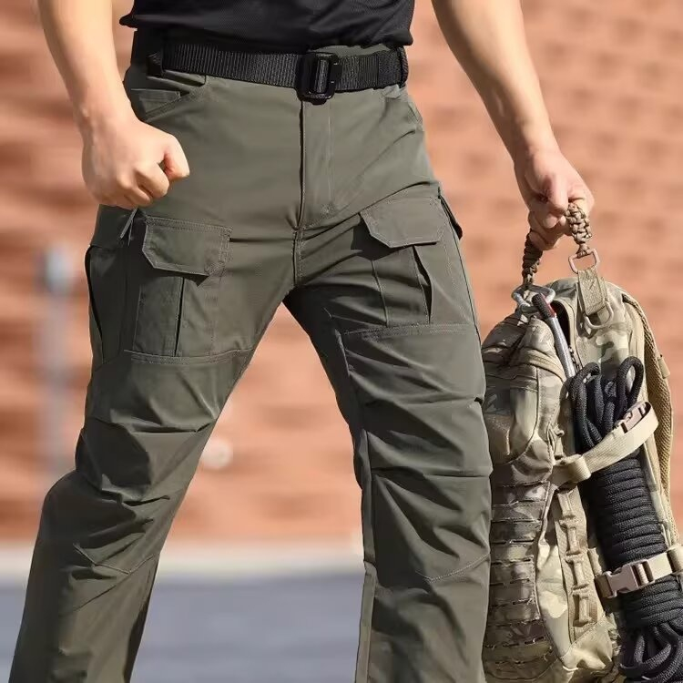 Men's Solid Color Tactical Work Pants-01