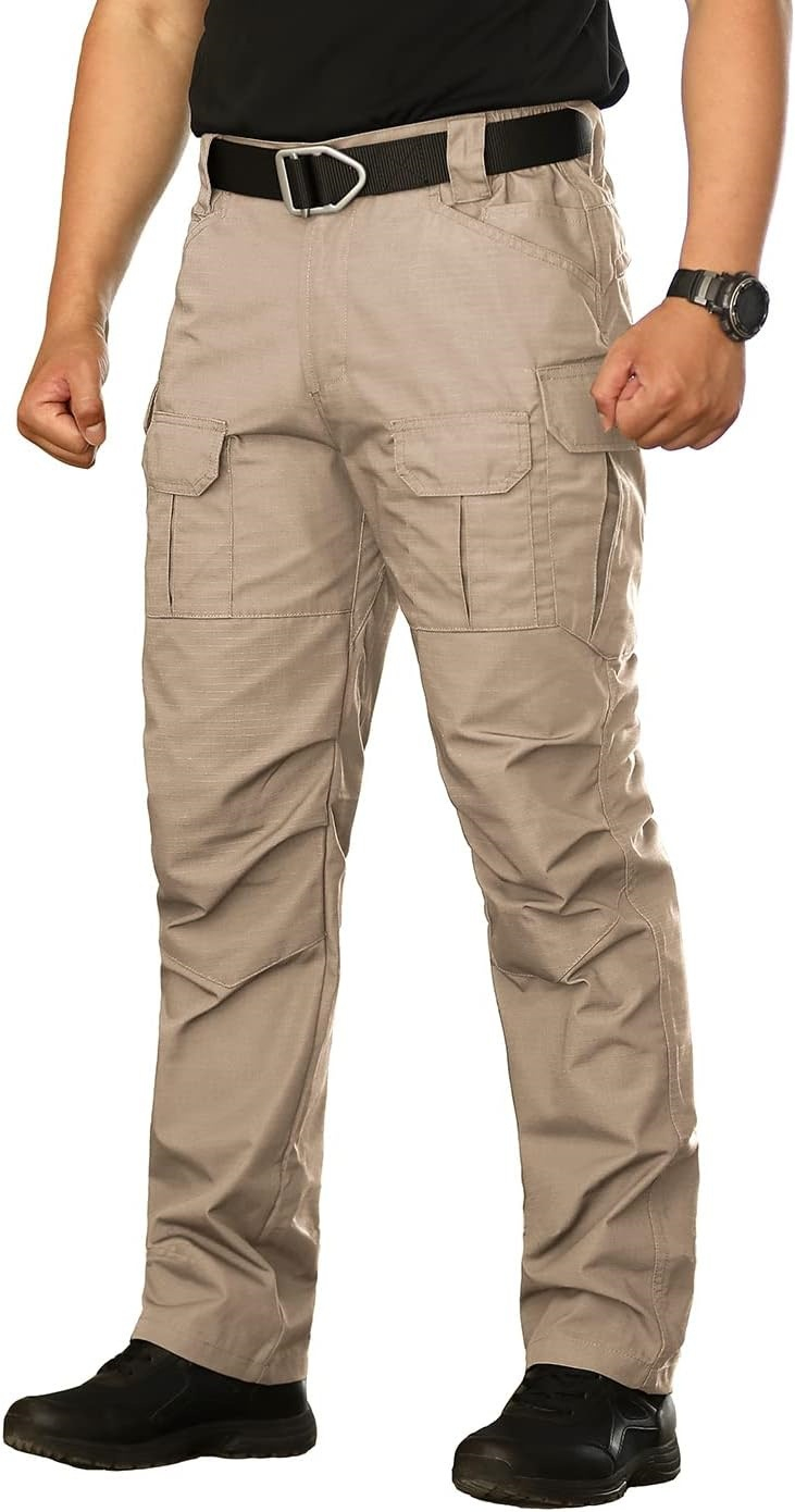Men's Solid Color Tactical Work Pants-01