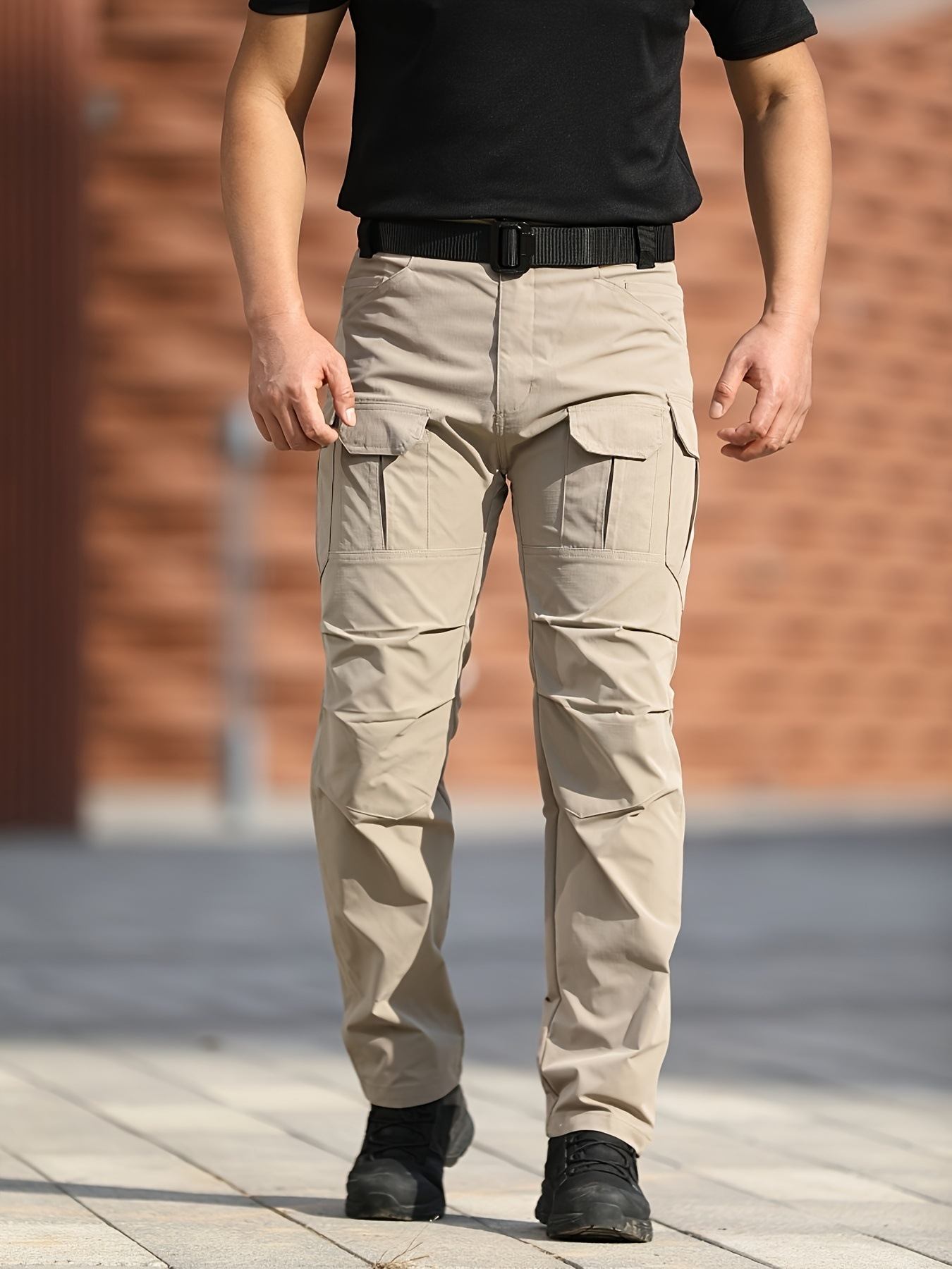 Men's Solid Color Tactical Work Pants-01